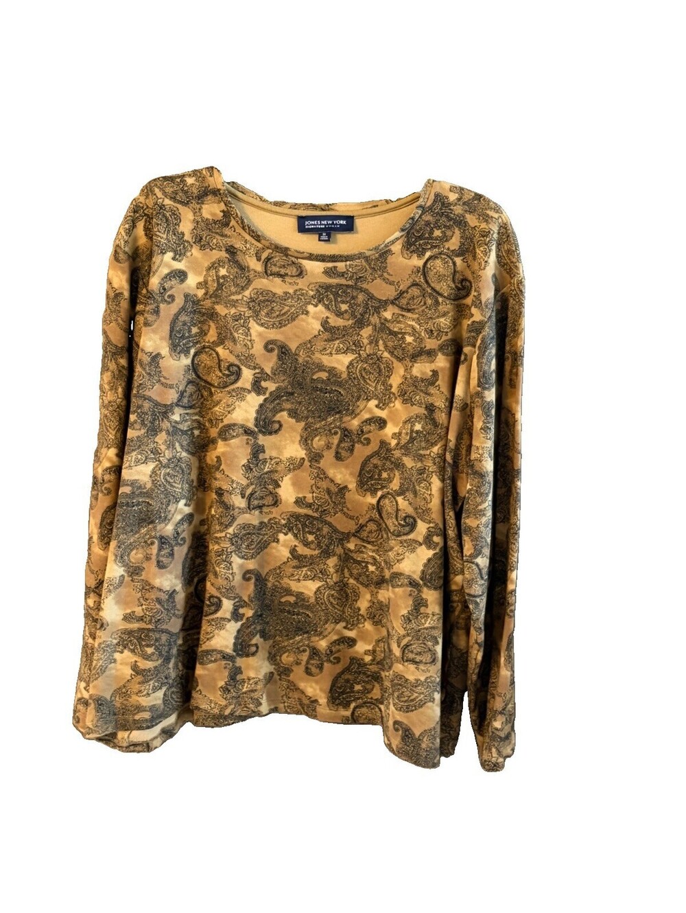 Jones NY Signature Woman 3X Brown/Black Paisley Top 100% Cotton